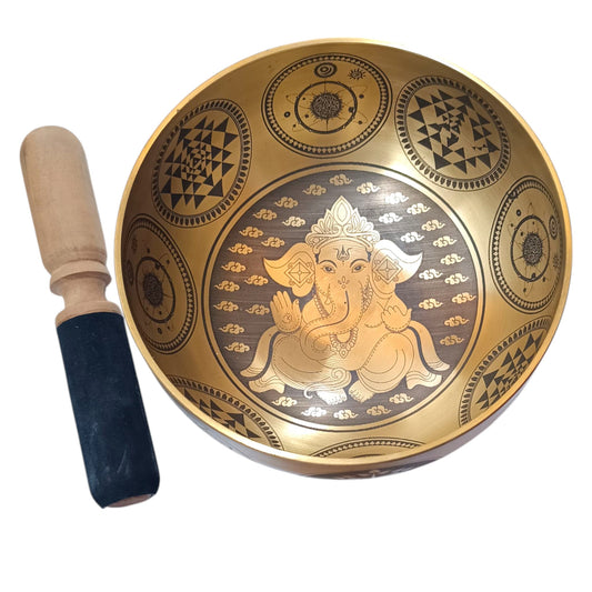 Cuenco Tibetano 5 Metales 17 Cms Aprox Color Dorado Grabado Ganesha REF: 600304351