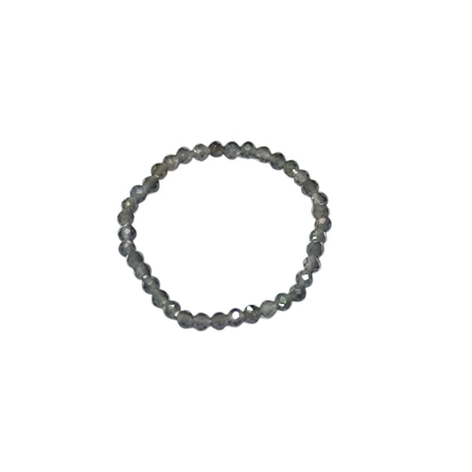 Paquete 3 Anillos Elastico Piedra Natural Cuarzo Ahumado 2 mm Facetado
