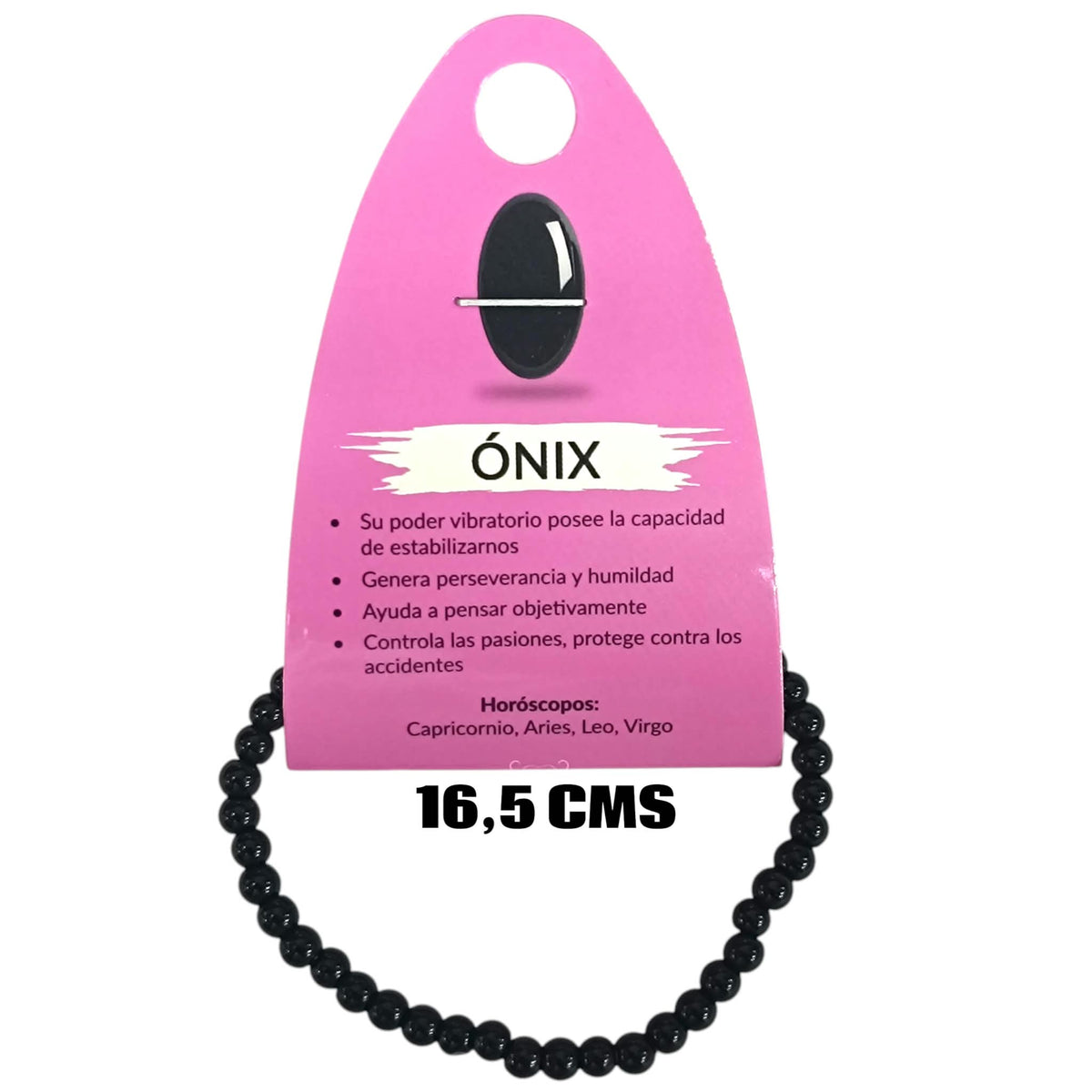 Pulsera Elastica Infantil 16,5 Cms Aprox Piedra Onix 4 mm 600104508-04