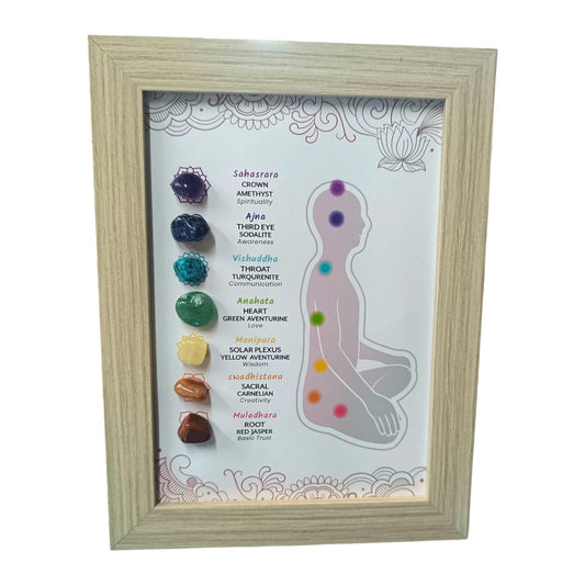 Cuadro Decoracion Con Minerales Piedra 7 Chakras 21x15 Cms Ref: 600104521