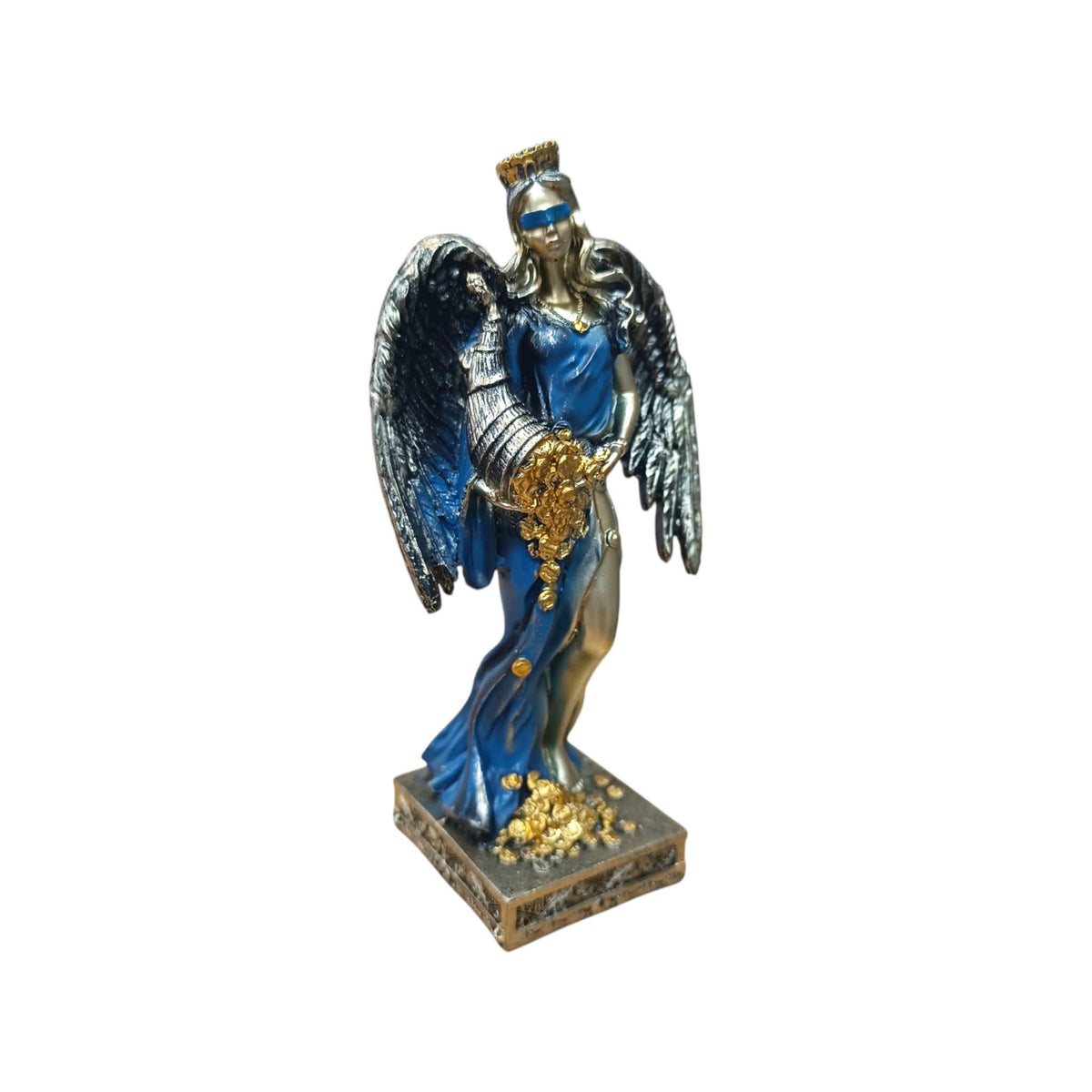 600102138 Figura Diosa De La Fortuna Con Alas 20 Cms Aprox Color Cobre/Azul