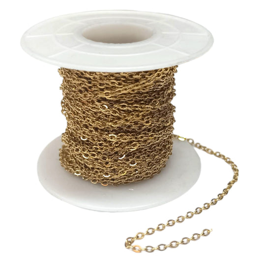 Rollo Cadena Acero Dorado 0.5 mm 10 metros Ref 600102286