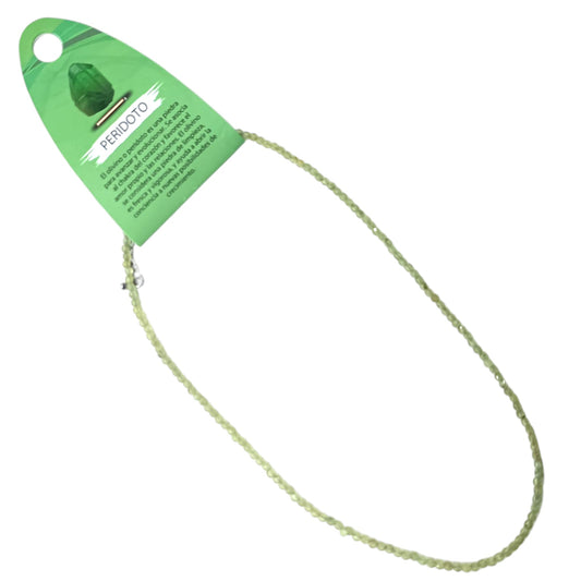 600603697 Collar Peridoto 3 mm Facetada 40+5 Cms Cierre Acero