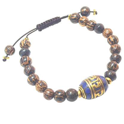 Pulsera 8 mm Madera De Coco Macrame Entrepieza Tibetana (EL DIJE PUEDE LIGERAMENTE SER DIFERENTE) Ref:600404342