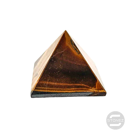 32257-09 Piramide de Ojo De Tigre Tamaño Aprox. 2cm a 3cm.