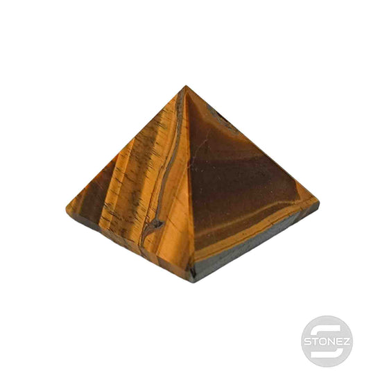 32257-09 Piramide de Ojo De Tigre Tamaño Aprox. 2cm a 3cm.