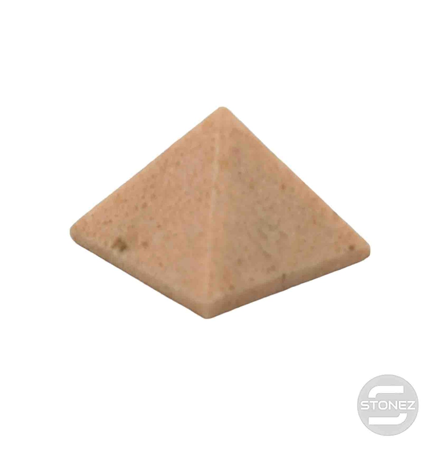 32257-23 Piramide de Piedra Luna Rosa Tamaño Aprox. 2cm a 3cm.