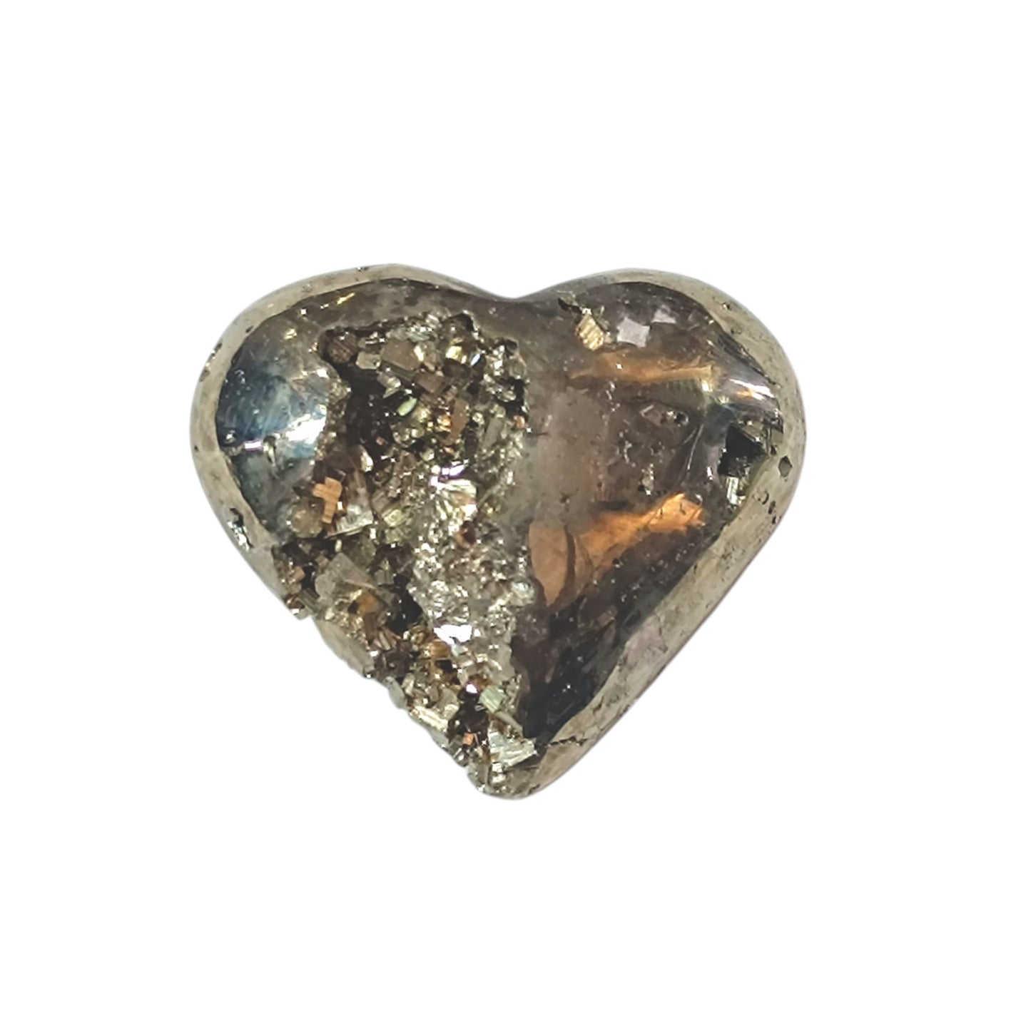 Corazon Mineral Pirita 4 Cms 85 Gramos Aprox ( La pieza puedes ser diferente a la foto )