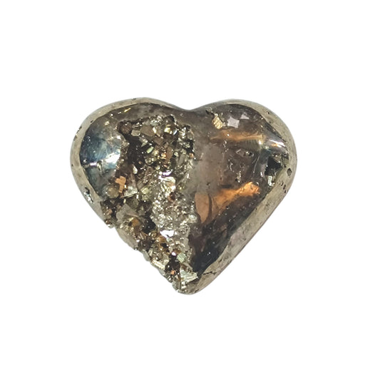 Corazon Mineral Pirita 4 Cms 85 Gramos Aprox ( La pieza puedes ser diferente a la foto )