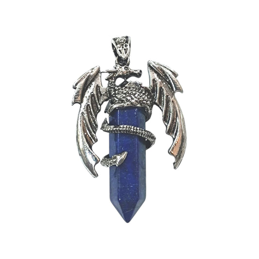 Colgante Dragón En Metal Con Piedra Natural Lapis Lazuli 6 Cms Aprox 600102234-13