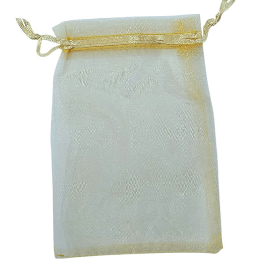 Paquete 100 Bolsas Organza Color Dorado 10x15 Cms Aprox 600104582