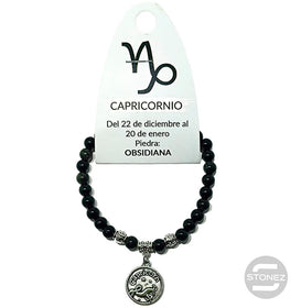 35524 Pulsera Horóscopo Capricornio Piedra Obsidiana 6 mm