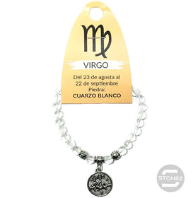 35525 Pulsera Horóscopo Virgo Piedra Cuarzo Blanco 6 mm