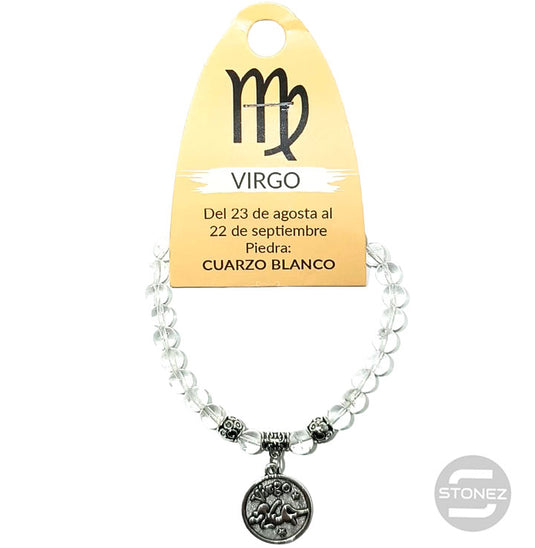 35525 Pulsera Horóscopo Virgo Piedra Cuarzo Blanco 6 mm