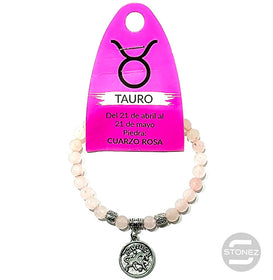 35529 Pulsera Horóscopo Tauro Piedra Cuarzo Rosa 6 mm