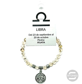 35533 Pulsera Horóscopo Libra Piedra Agata 6 mm