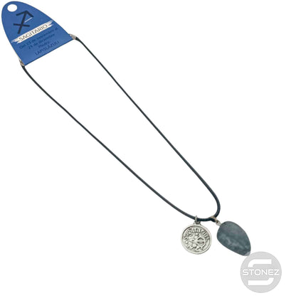 35542 Collar Horóscopo Sagitario Con Mineral Canto Rodado Lapis Lázuli Cordón 45+5cms Aprox - stonez