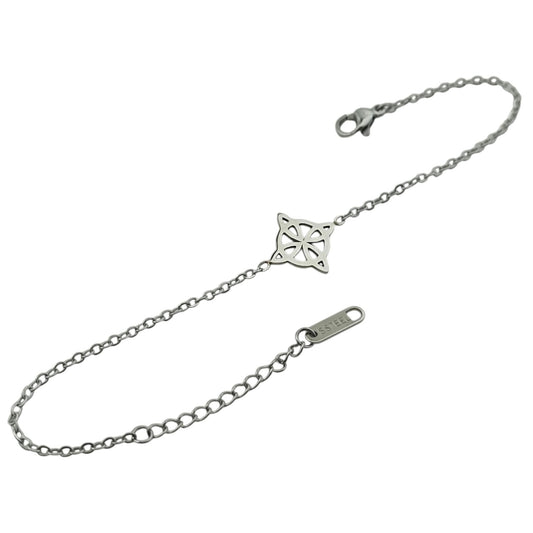 Pulsera Acero Con Dije Nudo De Bruja Largo 18cms Aprox Ref: 600104447-02
