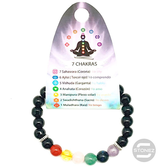 36303-07 Pulsera Onix / 7 Chakras 8 mm