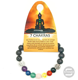 36303-11 Pulsera Lava / 7 Chakras 8 mm Árbol