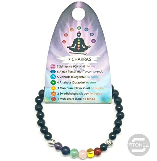 36307-01 Pulsera Onix / 7 Chakras 6 mm