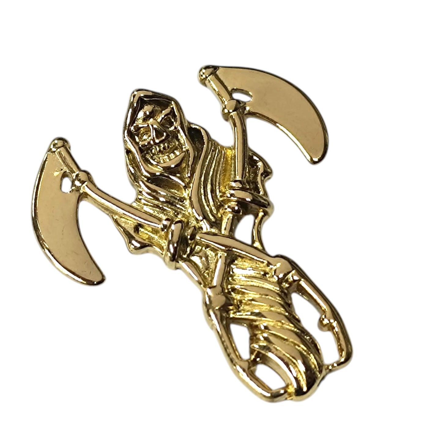 600104128-02 Colgante Acero Dorado Santa Muerte 45 mm