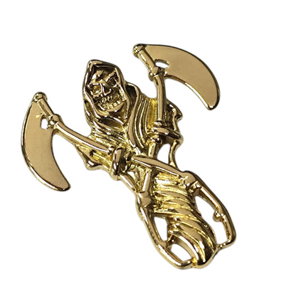600104128-02 Colgante Acero Dorado Santa Muerte 45 mm