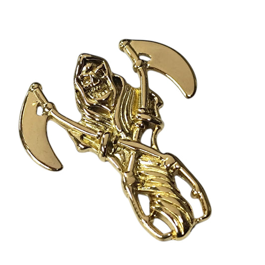 600104128-02 Colgante Acero Dorado Santa Muerte 45 mm
