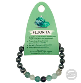 37301-25 Pulsera Hematite Imantado / Fluorita 8 mm