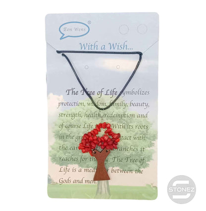 37323-49 Colgante Árbol De La Vida Madera Y Piedra Coral 4,5 Cms Aprox Con Cordón 45 Cms (copia)