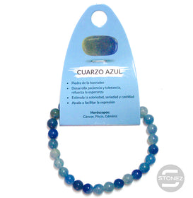 37615-54 Pulsera Piedra Natural Cuarzo Azul 6 mm