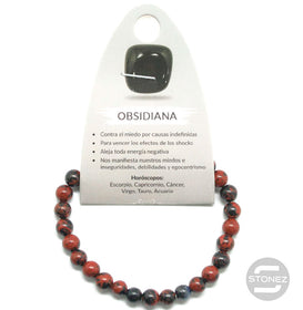 37616-41 Pulsera Piedra Natural Obsidiana Caoba 6 mm