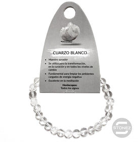 37619-01 Pulsera Piedra Natural Cuarzo Blanco 6 MM A1