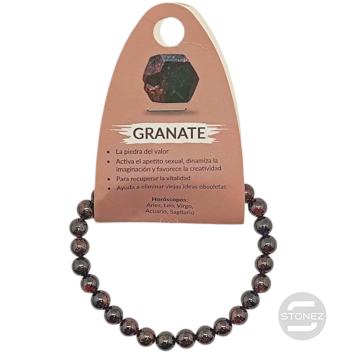 37621-45Pulsera Piedra Natural Granate 6 mm