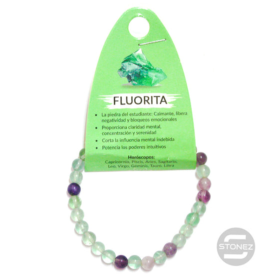 37621-25 Pulsera Piedra Natural Fluorita 6 mm