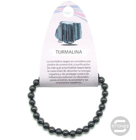 37623-62 Pulsera Piedra Natural Turmalina Negra 6 mm