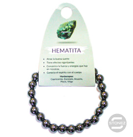 37624-39 Pulsera Piedra Natural Hematite 8 mm.