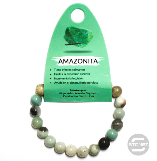 37624-40 Pulsera Piedra Natural Amazonita 8 mm