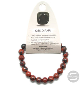 37624-41 Pulsera Piedra Natural Obsidiana Caoba 8 mm