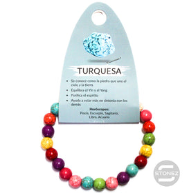 37624-46 Pulsera Piedra Natural Turquesa Multi 8 mm