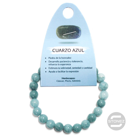 37624-54 Pulsera Piedra Natural Cuarzo Azul 8 mm