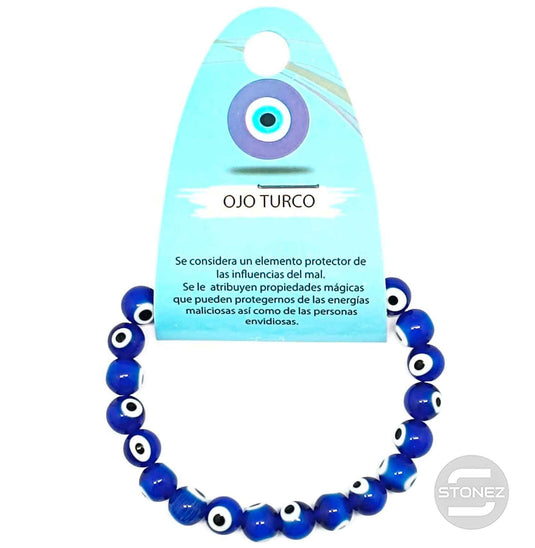 37624-99 Pulsera Cristal Ojo Turco 8 mm