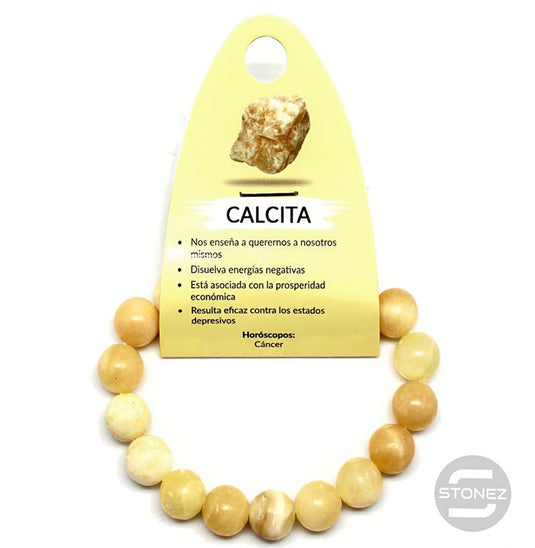 37627-86 Pulsera Piedra Natural Calcita 10 mm