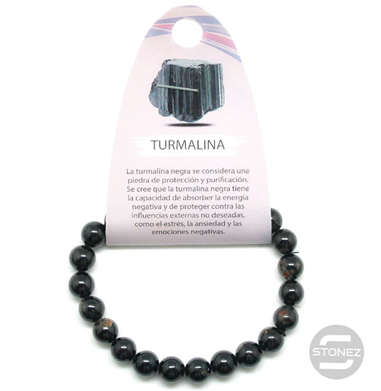 37636-62 Pulsera Piedra Natural Turmalina Negra 8 mm