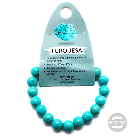 37637-03 Pulsera De Turquesina Sintética 10 mm