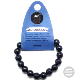 37637-11 Pulsera De Aventurina Azul 10 mm