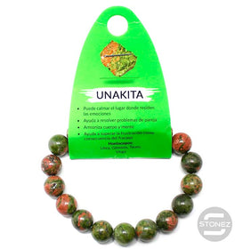 37637-20 Pulsera Piedra Natural Unakita 10 mm