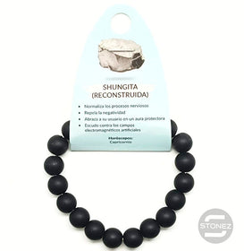 37637-33 Pulsera Piedra Shunguita Reconstruida 10 mm