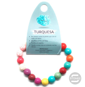 37637-46 Pulsera Piedra Natural Turquesa Multi 10 mm