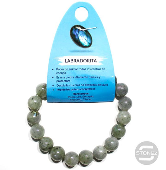 37639-22 Pulsera Piedra Natural De Labradorita 10 mm